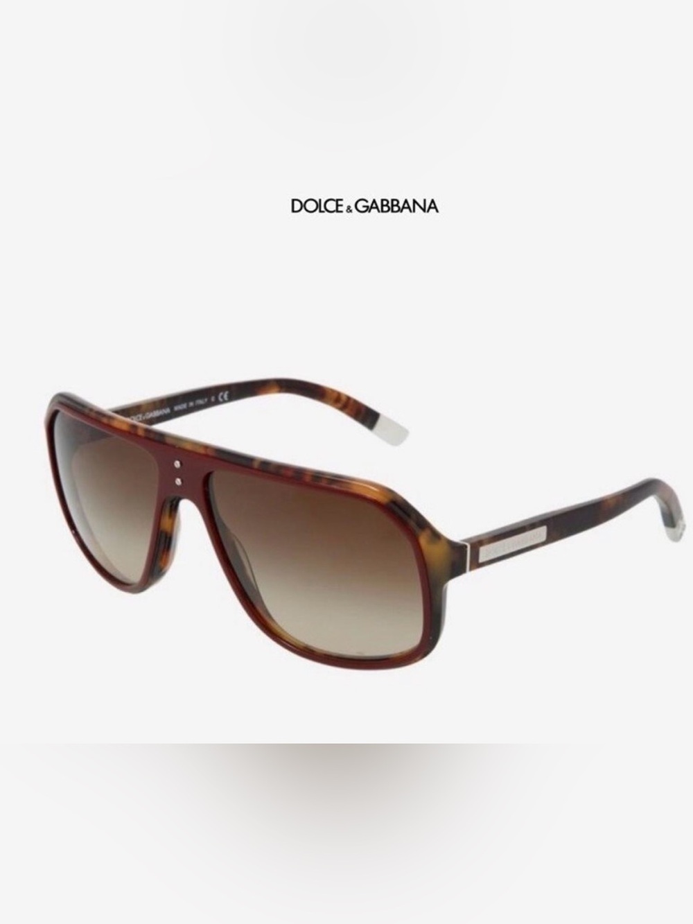 RARE DOLCE & GABBANA SUNGLASSES BROWN TORTOISE CHROME TIPS ITALY HIGH QUALITY